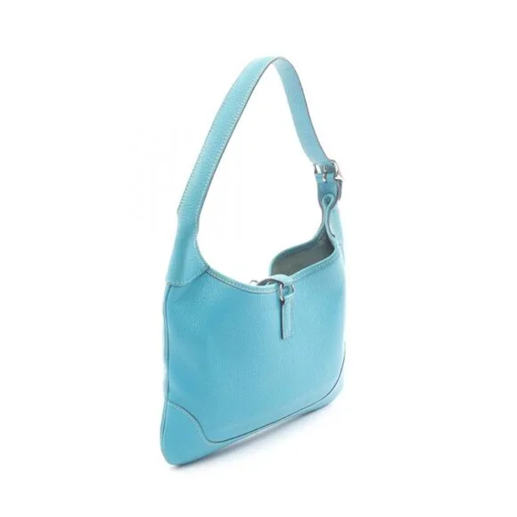 Hermes Shoulder Bag Trim 24 Turquoise Leather Trim 24 - Picture 2 of 10